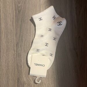 Designer Classic White and Black Ankle Socks